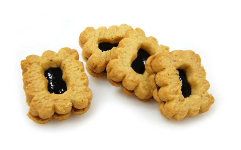Biscotti Quadratino tre farine con mirtilli açai