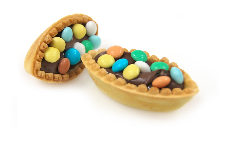 Biscotti barchette nocciola cacao e confettini