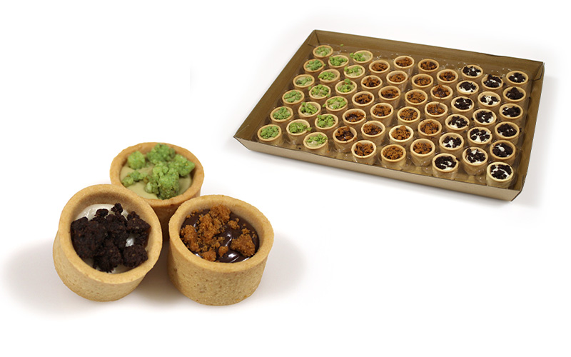 Tartellette farcite e decorate con crumble