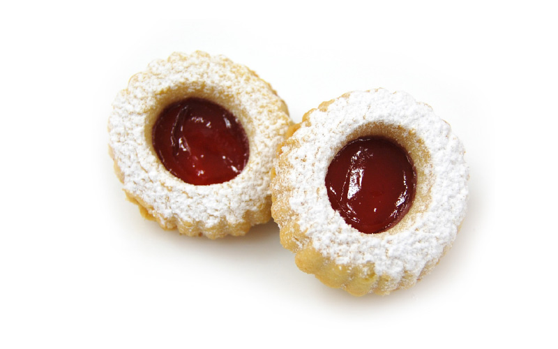 Biscotti Occhi di bue ribes e melograno